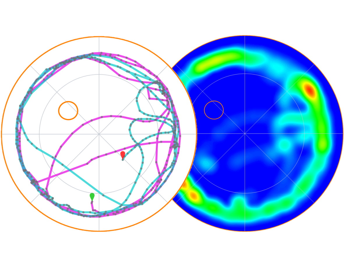 Track plots and heat maps picture