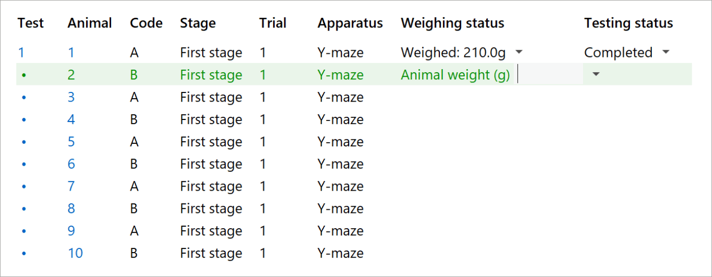 Weighing animals in ANY-maze - ANY-maze